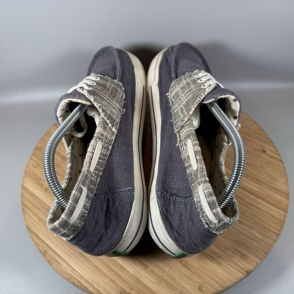 S Sanuk The Sea Man Boat Shoes Blue Canvas Lace Up Mens Size 11‎ - Picture 5 of 8